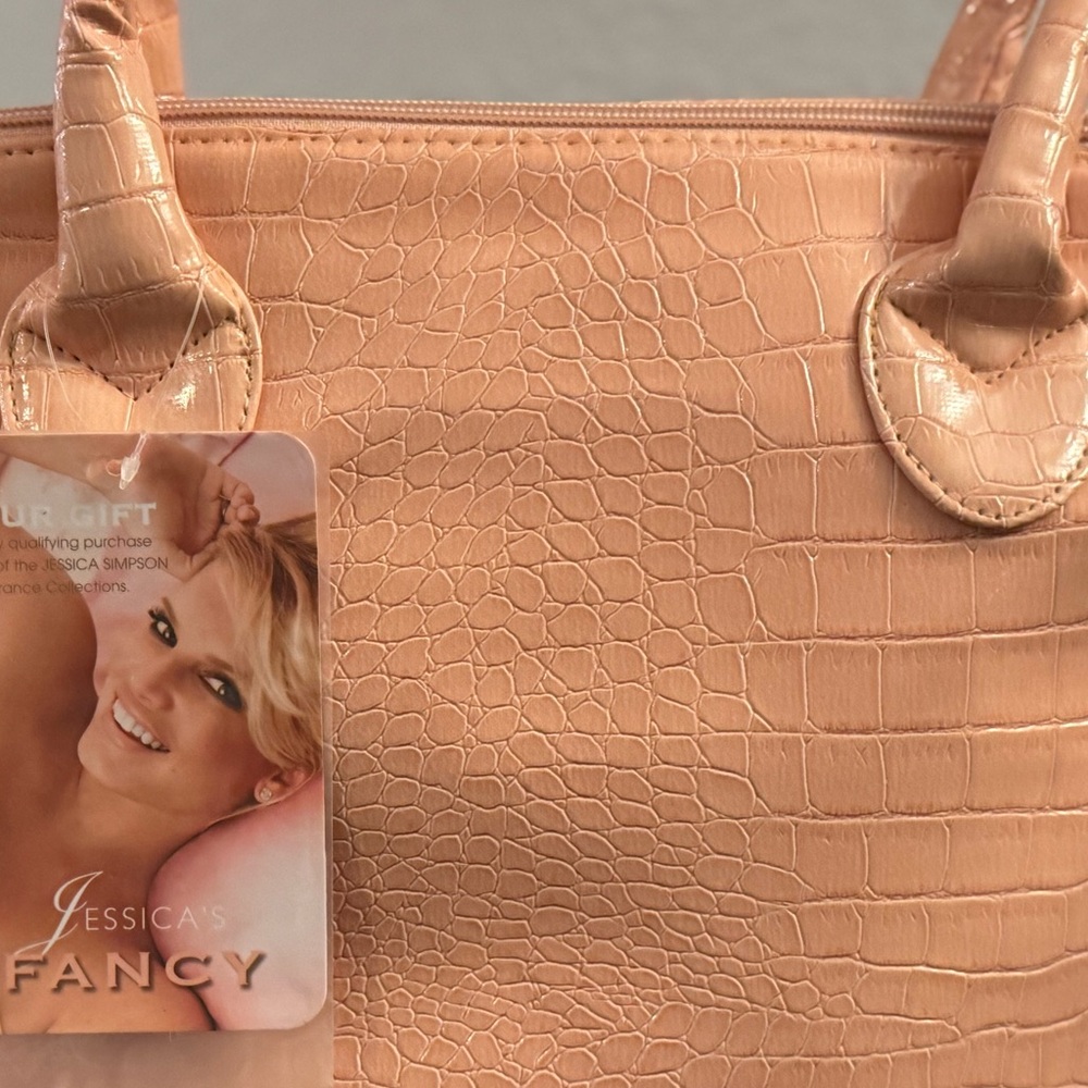 Jessica Simpson Peach Crocodile-Pattern Satchel - Picture 3 of 12